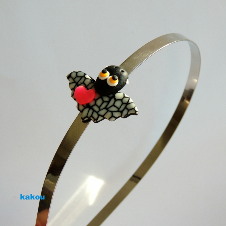 čelenka do vlasů s  glamour netopýrem