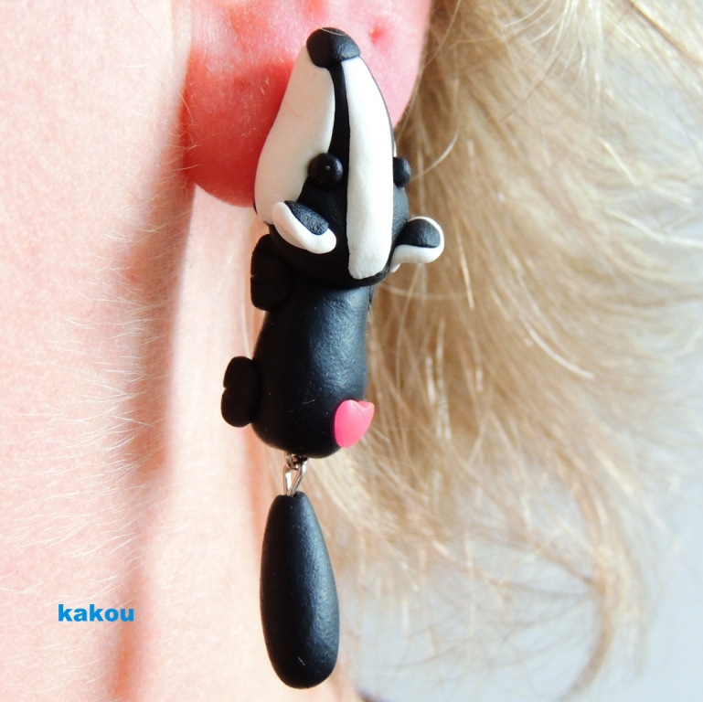 náušnice zakousnuté - jezevec