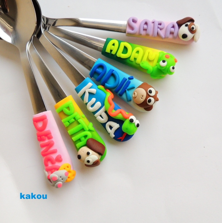 čajová fimo lžička se jménem - REZERVACE