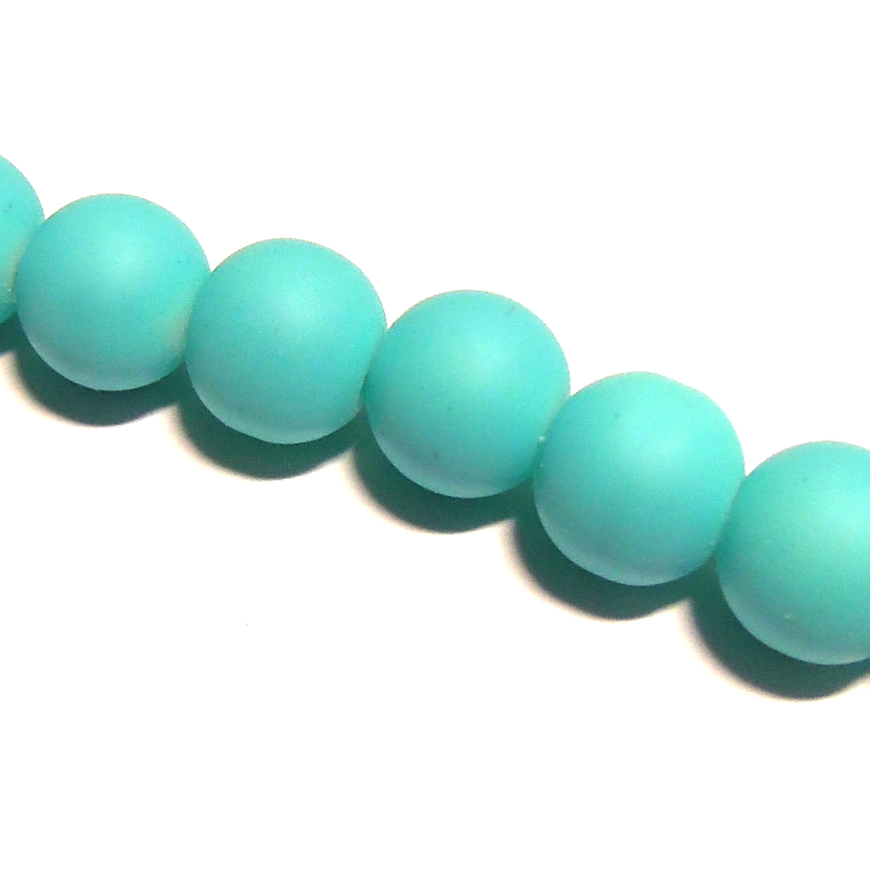 Perla matná 8 mm - tyrkys - 12 ks
