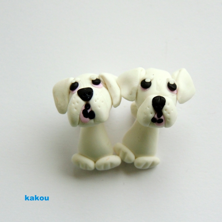 náušnice boxer bílý