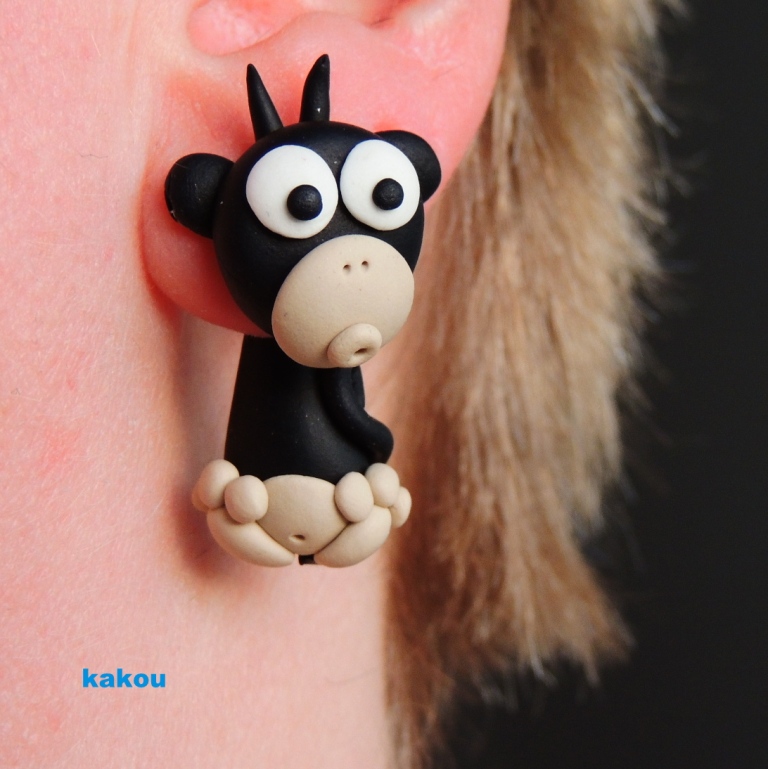 náušnice skrz ucho - gorilátko