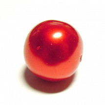 Perla vosková 14 mm - červená - 2 ks