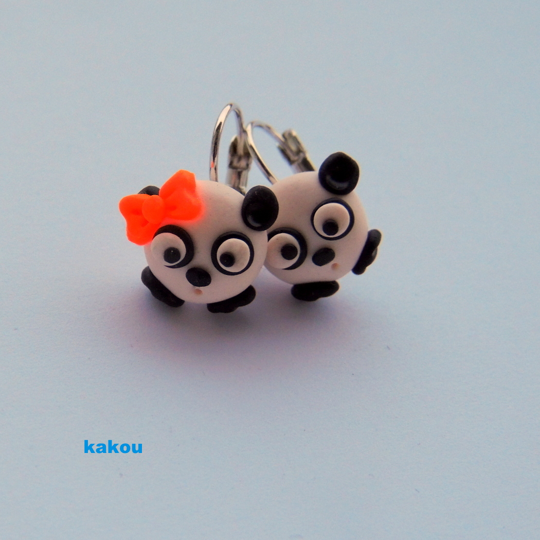 náušnice pandičky - dětské 