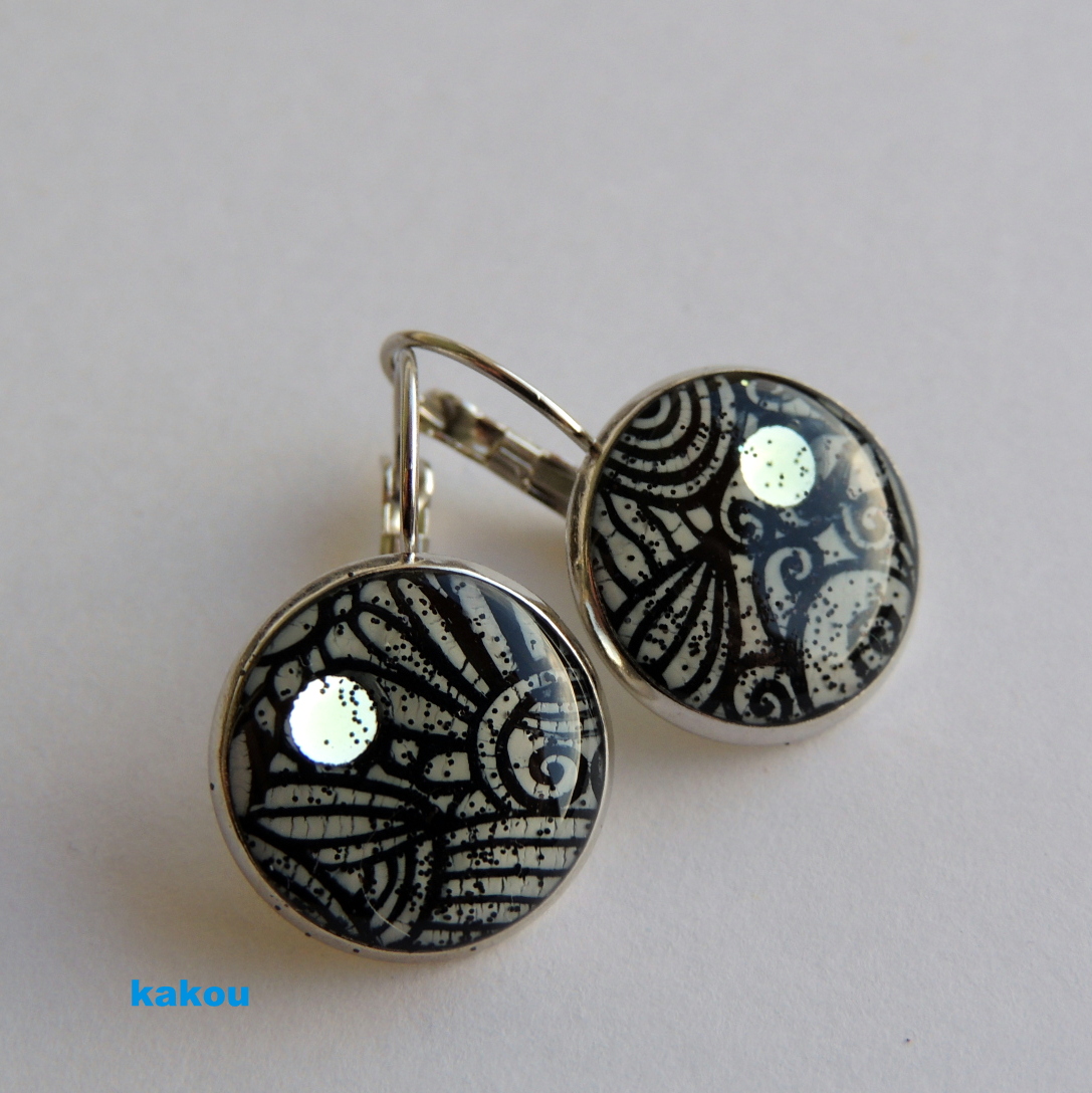 náušnice s pryskyřicí 18mm