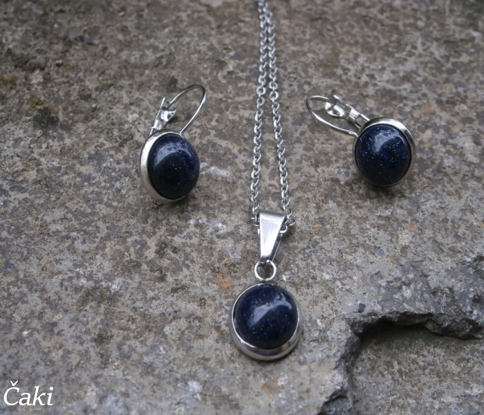 Souprava -nerez  -modrý avanturin