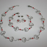 Náramek - srdce - chirurgická ocel - Swarovski
