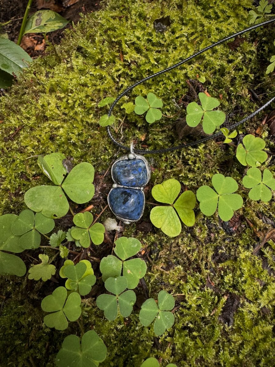 DUMORTIERIT náhrdelník DUO