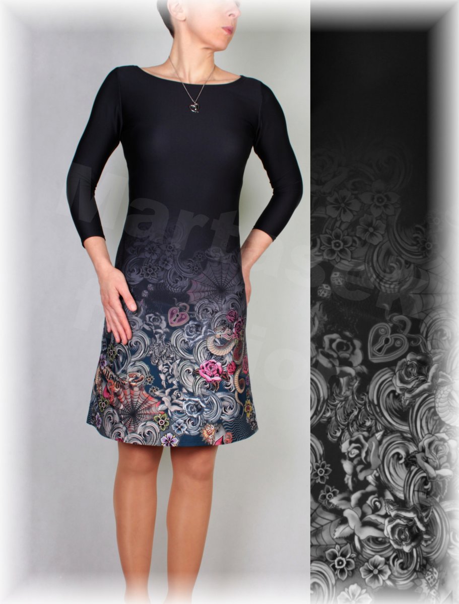 Šaty z luxusního úpletu černošedé vz.398