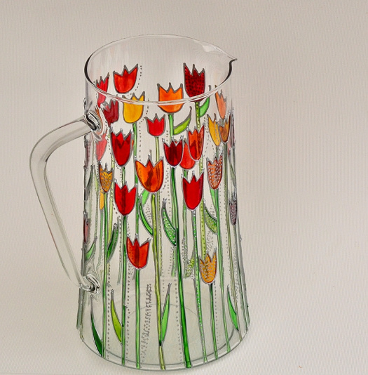Skleněný džbán 3 l – tulipánový