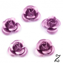 Kovová růžička, fialová světlá, 12 mm (10ks)