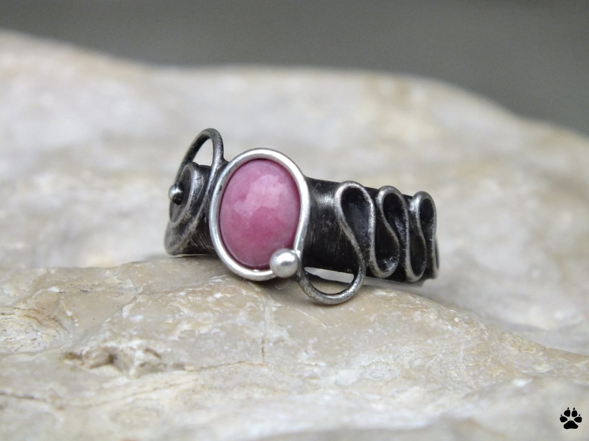 Prsten rodonitový se spirálkou