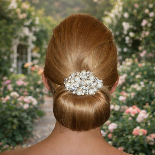 luxusní perličková spona do vlasů