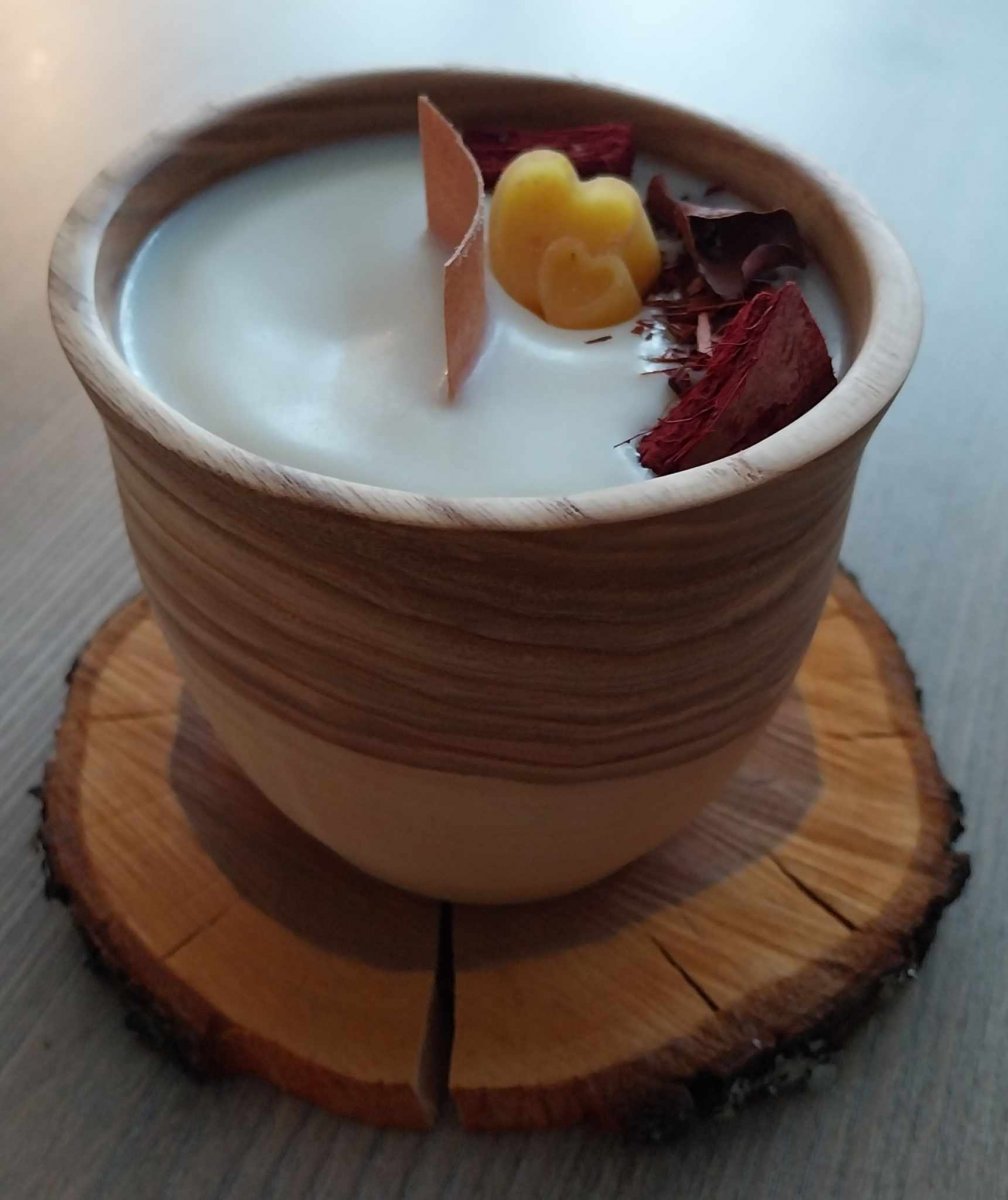 Svíčka dřevěná miska "tulipán"