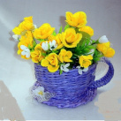 obal šálek na malý květináč(třeba s fialkami)