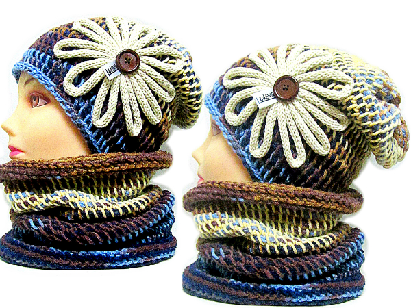 SOUPRAVA ČEPICE A NÁKRČNÍKU S APLIKACÍ