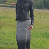 Bíločerná dlouhá sukně s drobným vzorem