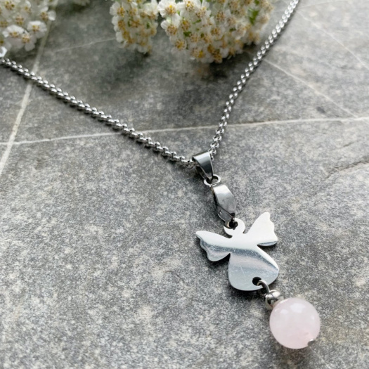 Anděl s růženínem - přívěsek S.Steel