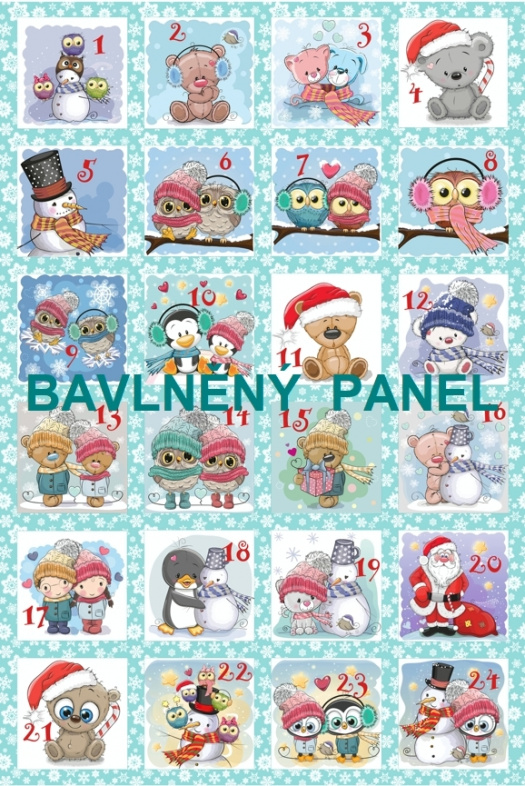 BAVLNĚNÝ PANEL / I NA ADVENTNÍ KALENDÁŘ/ 40X60 cm  AKN19