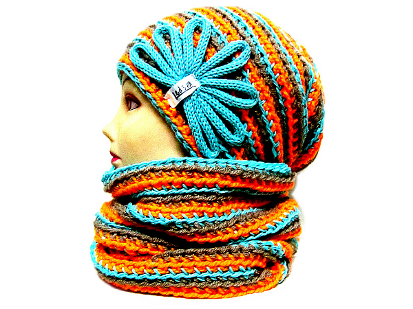 ༺♥༻ SOUPRAVA ČEPICE A NÁKRČNÍKU ༺♥༻1130