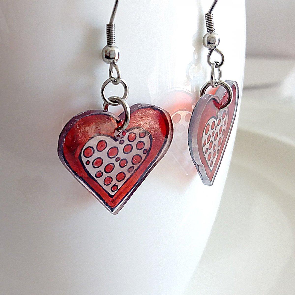 náušnice Srdíčka 2, nerez