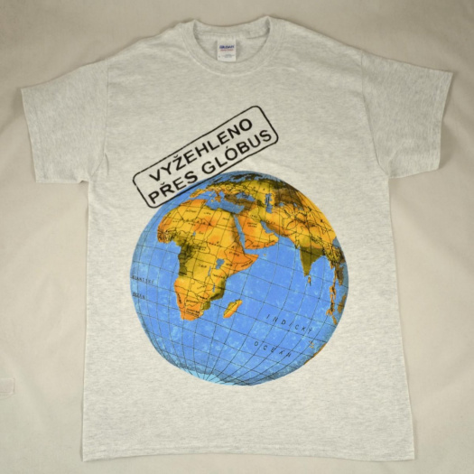 Tričko "Vyžehleno přes glóbus" - šedý melír - vel. M-3XL