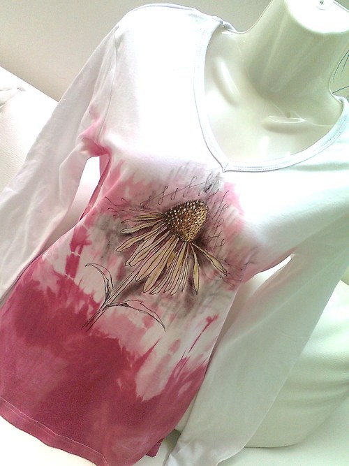 tričko s echinaceou