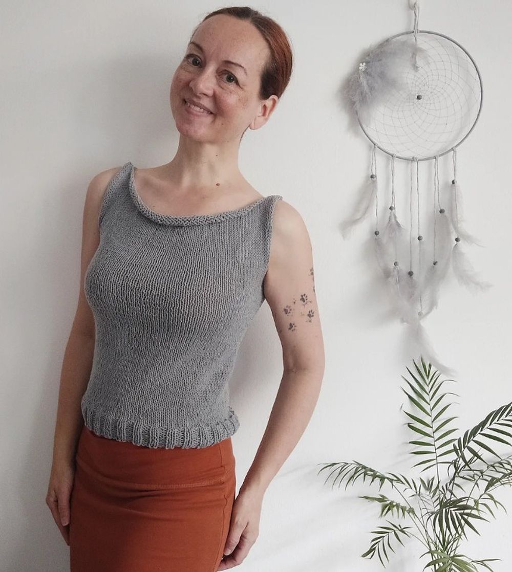 letní top na ramínka XS - M
