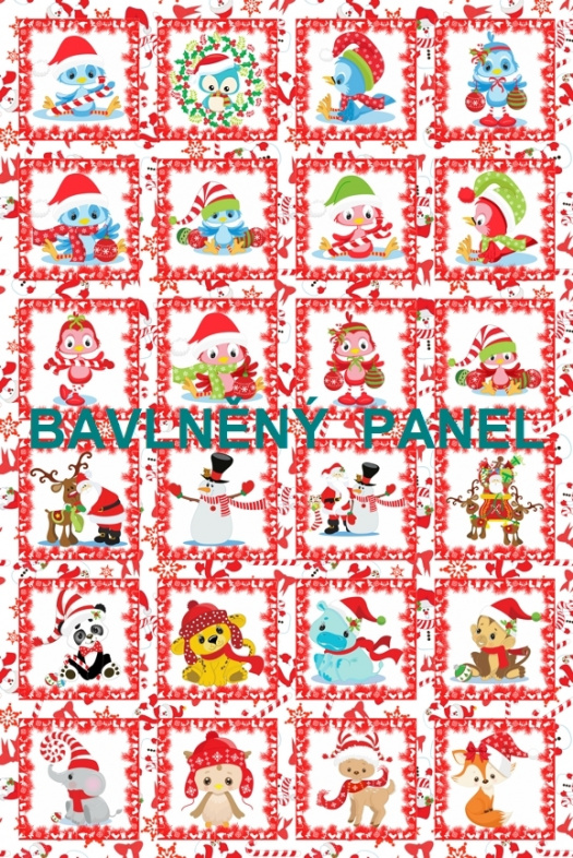BAVLNĚNÝ PANEL / I NA ADVENTNÍ KALENDÁŘ/ 40X60 cm  AKN14