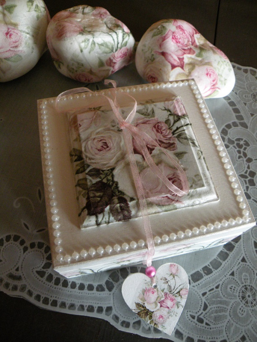 Romantická šperkovnička,svatební krabička vintage roses 