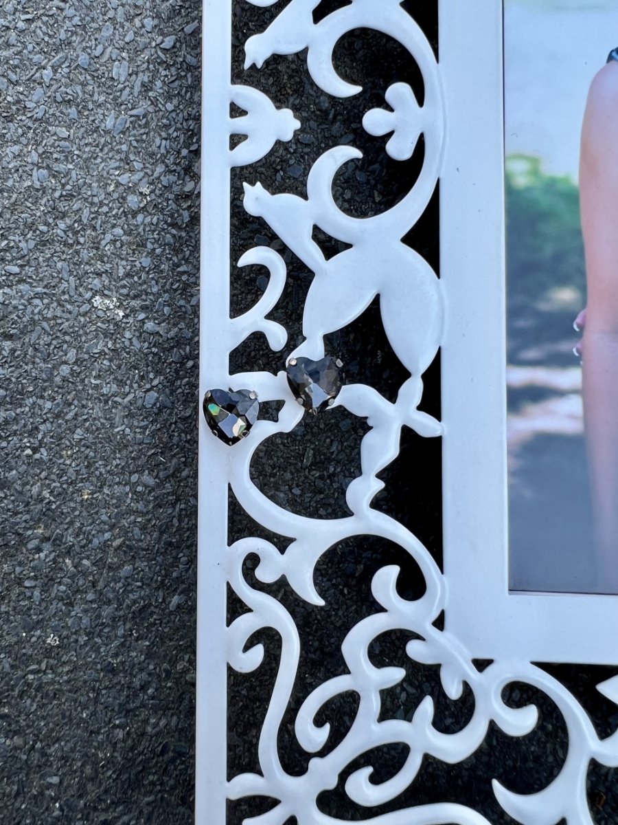 Crystal srdíčka - šedé