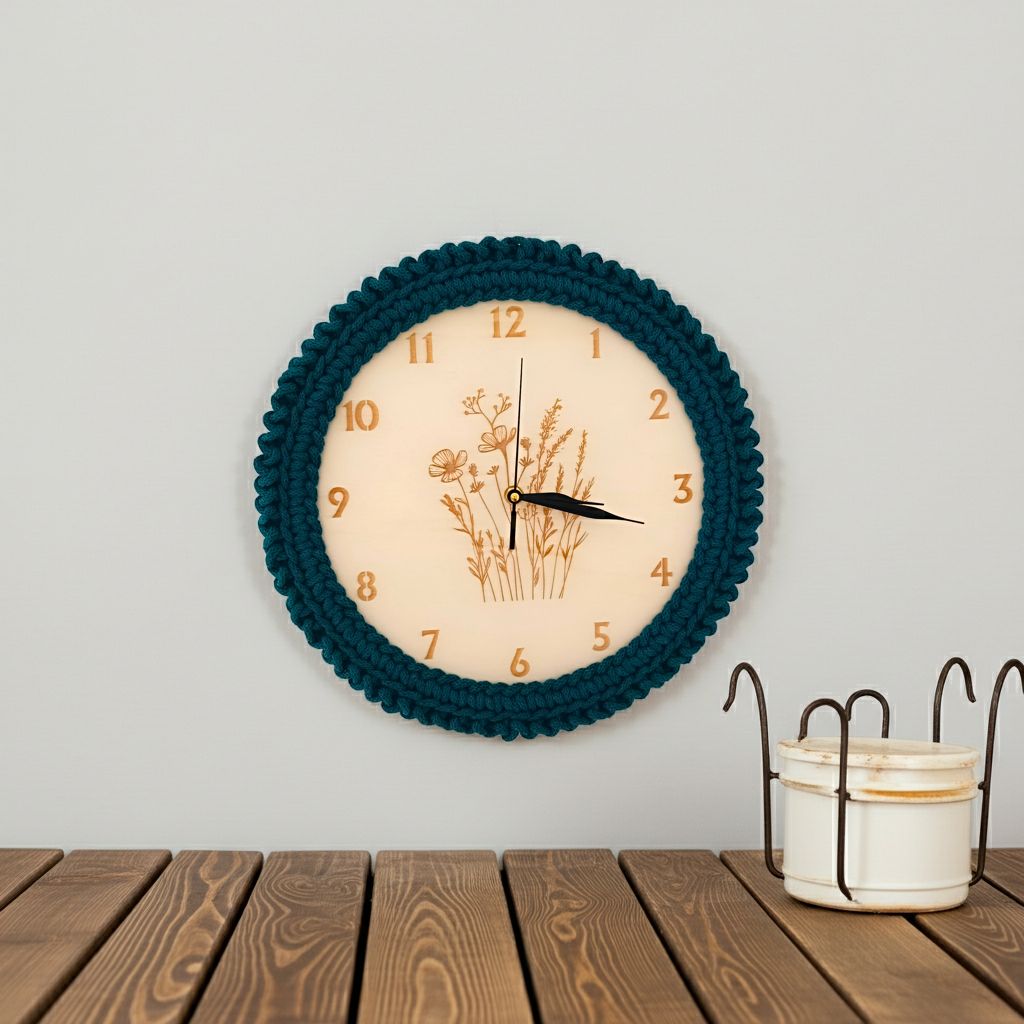 Nástěnné hodiny - mořská zeleň