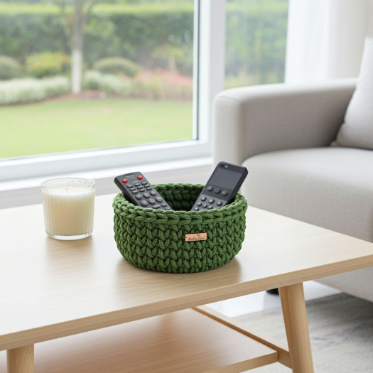 Háčkovaný košík malý avokádo