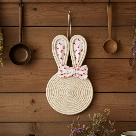 Zajíček s červenými tulipánky