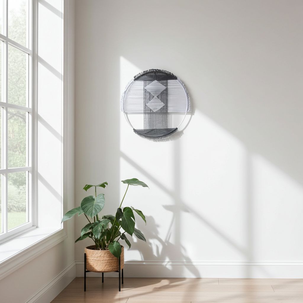 Geometrické tvary - macramé šedé II.