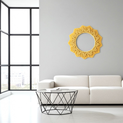 Mandala v barvě žluté