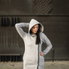 Svetro-přehoz s kapucí na zip - barva světle šedá, velikost S - XXL