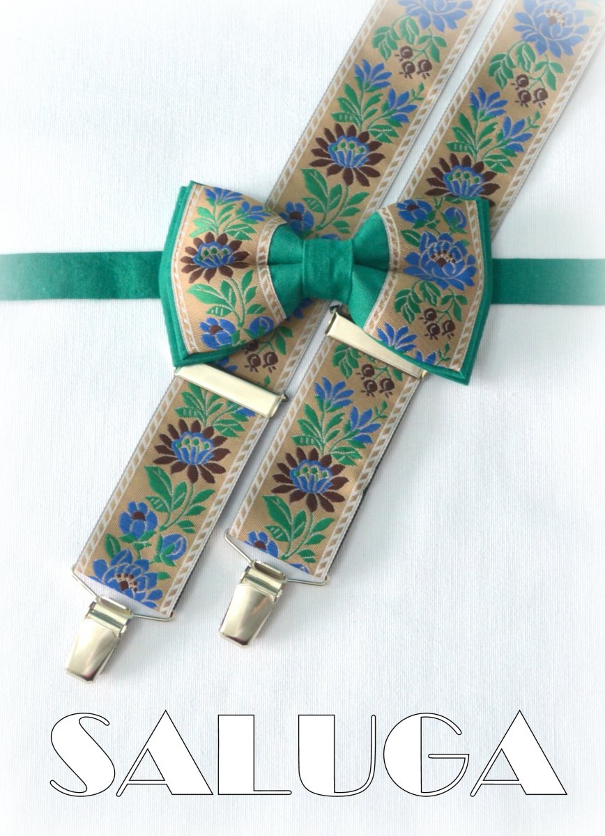 Pánské set motýlek + šle folkový, folklorní,lidový