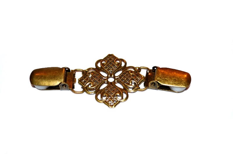 Filigránová spona na oděv nakoso bronz
