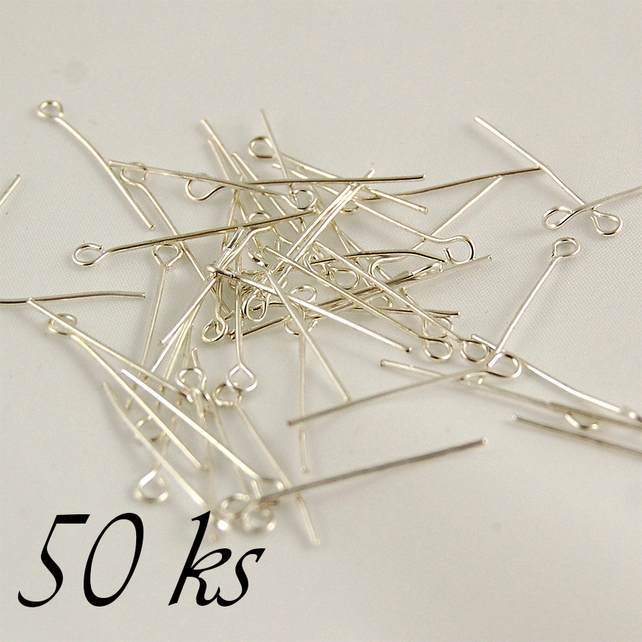 Stříbrné ketlovací jehly 28mm 50ks (10 2128)