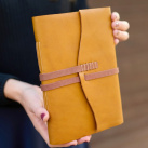 Kožený zápisník A5 žltohnedá