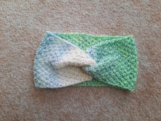 dámská pletená čelenka zelená