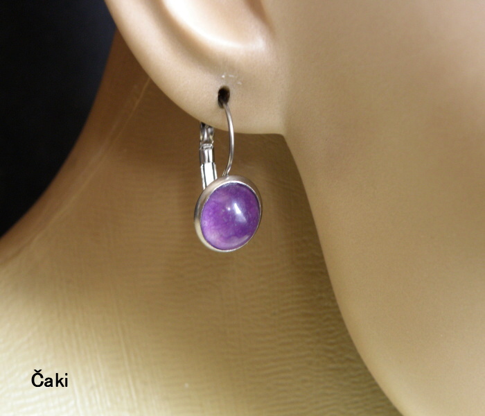 Naušnice - nerez- pravé kameny