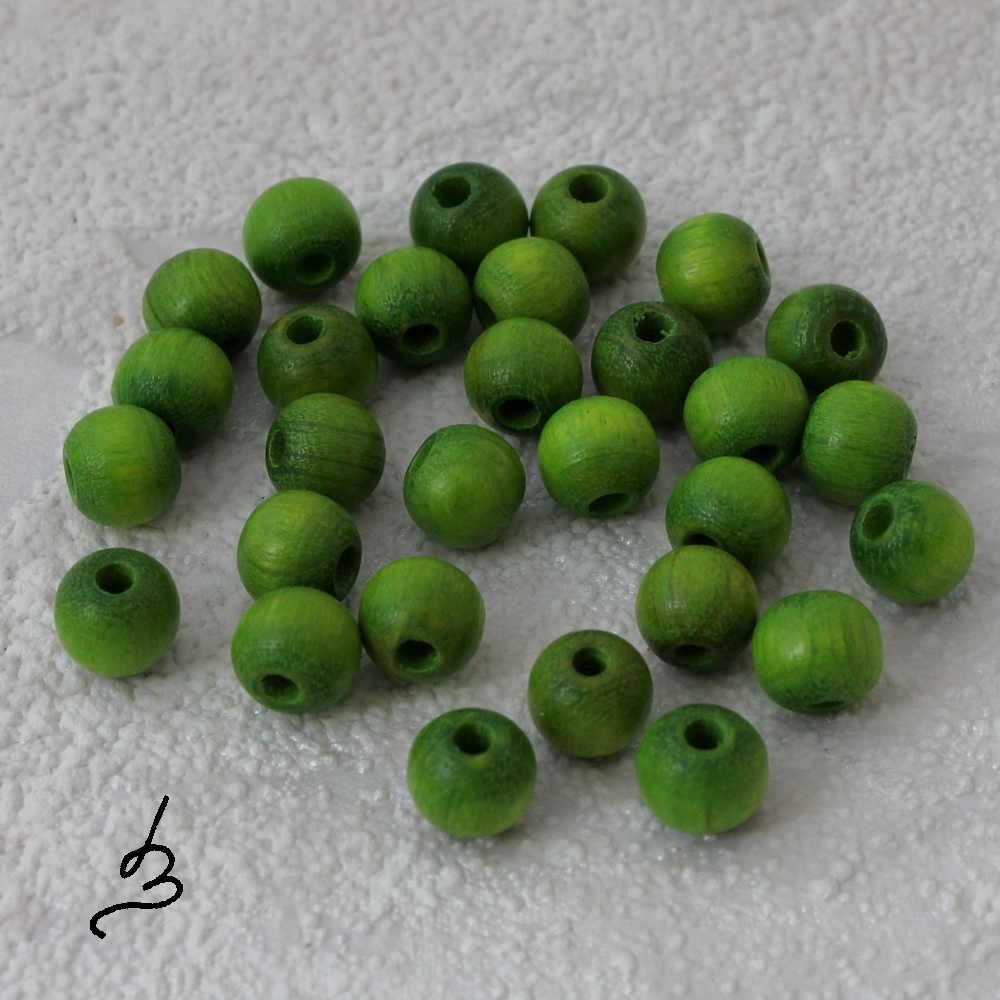 Dřevěné zelené  pr. 6 mm - bal. 30 ks