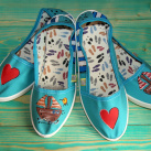 Balerínky námořnické - tyrkysová - vel.37 a 39 SKLADEM