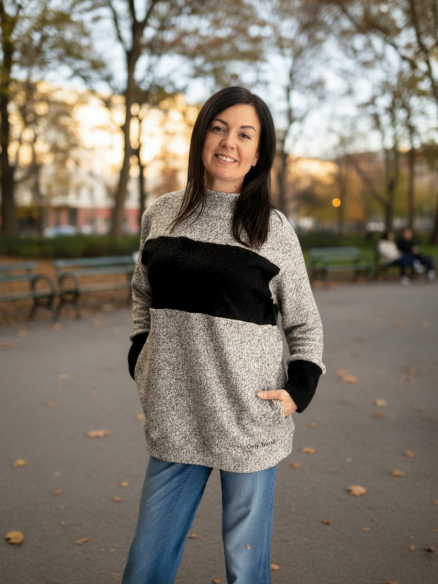 Dámská dlouhá mikina svetrová-M