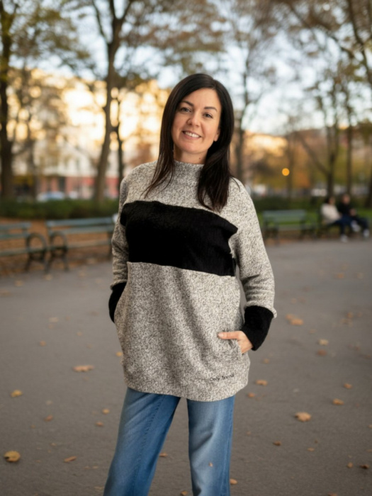 Dámská dlouhá mikina svetrová-M