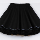 FuFu sukně černá s lemem a s černou spodničkou