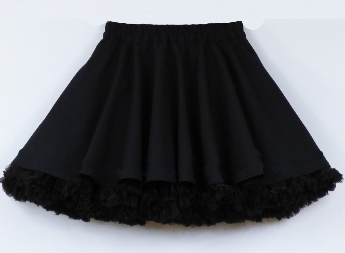 FuFu sukně černá s černou spodničkou