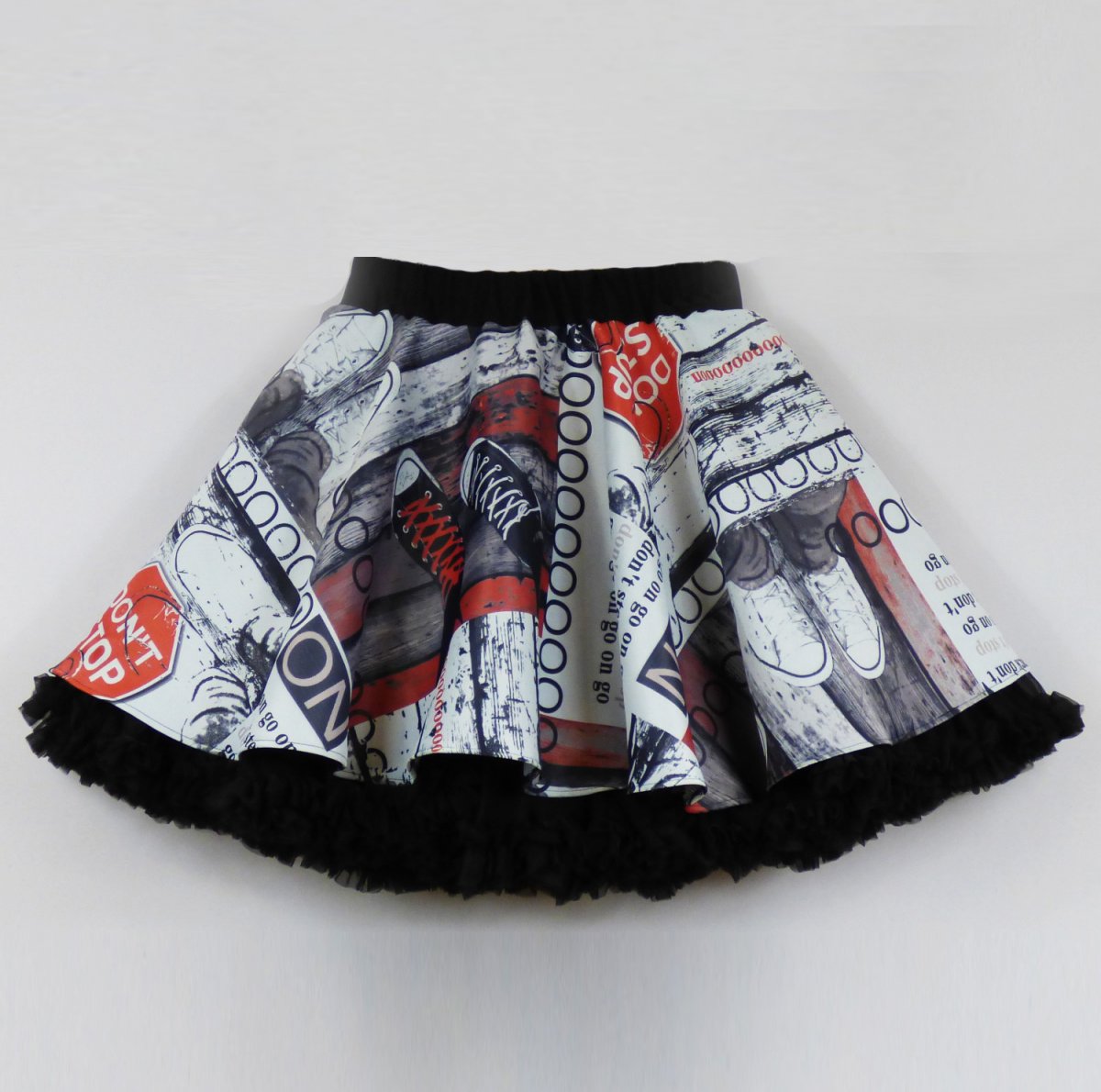 FuFu sukně motiv tenisek - černá spodnička